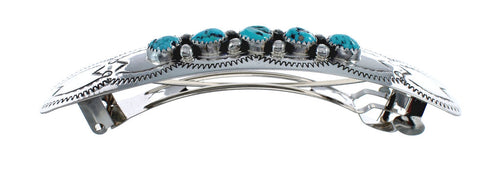Navajo Sterling Silver Turquoise Hair Barrette JX125836